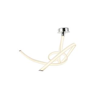 Netlighting Armonia Semi Flush Ceiling Chrome 60W 4500lm LED Frosted Acrylic in White