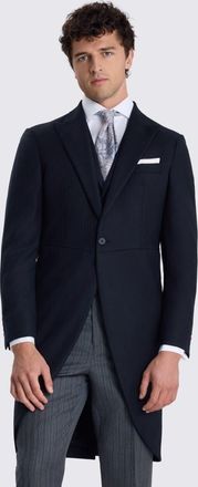 Vitale Barberis Italian Tailored Fit Black Herringbone Suit Jacket