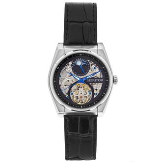 Heritor Daxton Skeleton Watch - Black