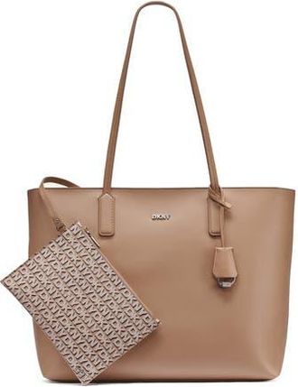 DKNY Saige Faux Leather Tote with Removable Wristlet in Cappucino at Nordstrom Rack