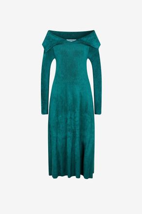 Antonino Valenti Schulterfreies Chenille-Midikleid Tina