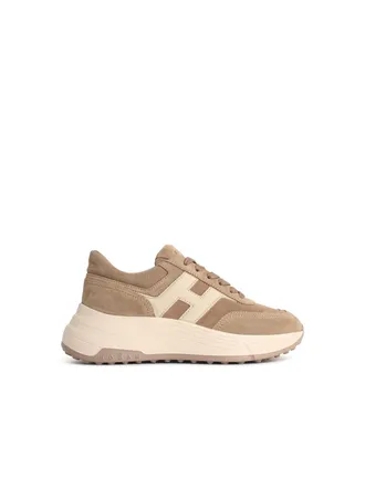 Hogan Beigefarbene Wildleder-Sneaker Hi Fi von Hogan