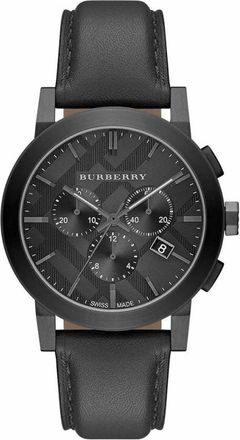 Burberry Bu 9364 Horloge - Heren - Horloges - Zwart - ONE Size - Leer - Accessoires