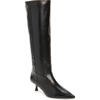 Stuart Weitzman Naomi 50 Boot in Black Lacquered Nappa at Nordstrom Rack, Size 5.5