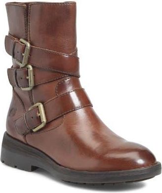 B&oslash;rn Mayne Bootie in Brown Leather at Nordstrom Rack, Size 9
