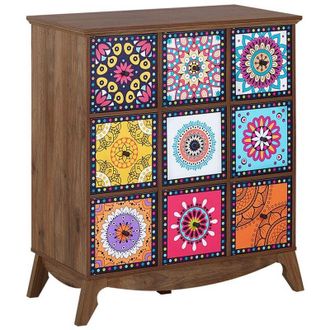 Beliani Beliani - Aparador Estilo Marroqu&iacute; Multicolor Con Cajones Vintage Boho Kuma