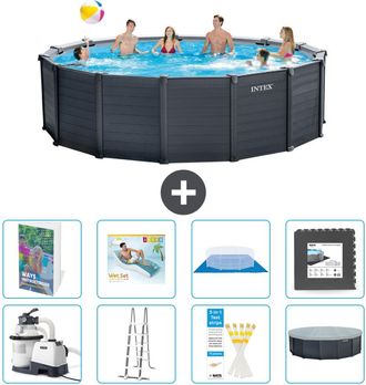 Intex Piscina Graphite Panel Redonda - 478x124 Cm - 9-piezas S533