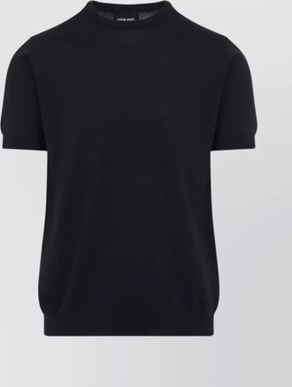 Giorgio Armani silk short-sleeve ribbed regular-fit jumper