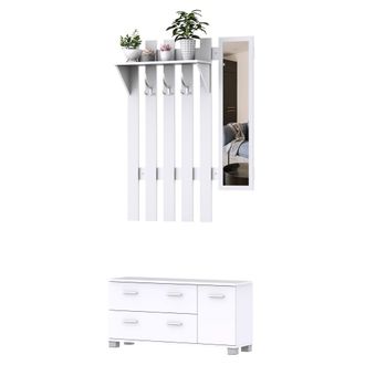 HOMCOM Recibidor de entrada 90x24x43.5 cm blanco