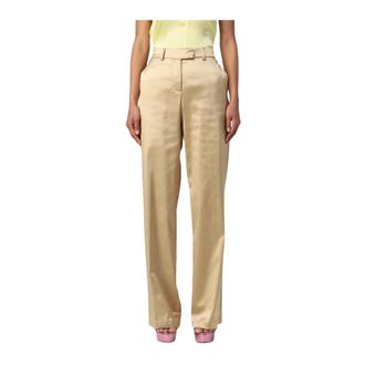Semicouture Dames, Broeken, Beige, Maat: XS Satijn