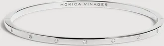Monica Vinader Sterling Silver Essential Diamond Station Bangle Lab Grown Diamond