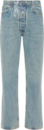 Maison Margiela Straight Jeans, male, Blue, Size: W32 Taped Straight-Leg Jeans