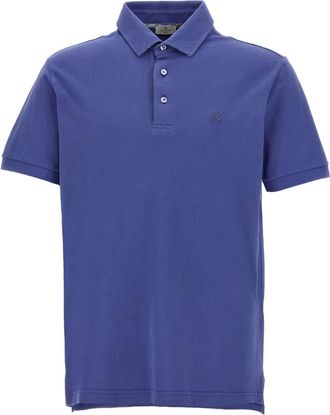 Etro Polo con stampa paisley e bottoni - Blu