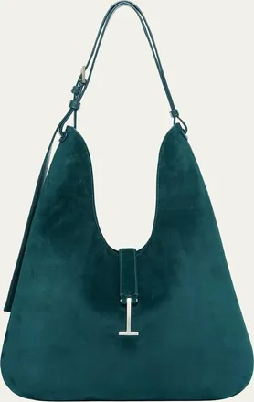 Tom Ford Kara Medium Hanging T Suede Hobo Bag