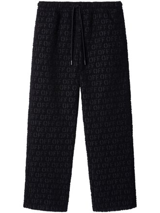 Off-white Pantaloni con logo jacquard - Nero
