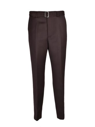 Maison Margiela Brown Virgin Wool-Blend Snap Formal Pants