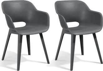 Keter Sillas de jardín Akola 2 unidades gris