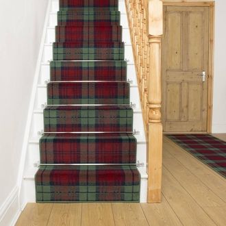 Runrug Stair Runner Carpet for Staircases - Soft & Comfy, 9mm - Tartan in Red | Size: 60 cm x 630 cm