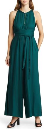 Ted Baker Meriahh Halter Neck Wide Leg Jumpsuit in Dark Green at Nordstrom Rack, Size 0 (Fits Like 00 Us)
