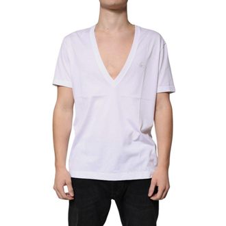 Dolce & Gabbana Logo-Embroidered Cotton T-Shirt - White