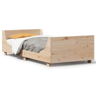 Berkfield Home Bed Frame without Mattress 75x190 cm Small Single Solid Wood Pine in Light Tan