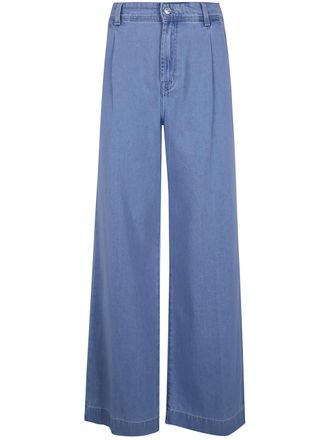 7 For All Mankind Seaplated Pinces Wide Leg Jeans
