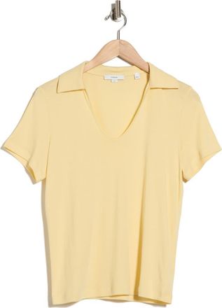 Vince Short Sleeve Pima Cotton Polo in Butter at Nordstrom Rack, Size X-Small