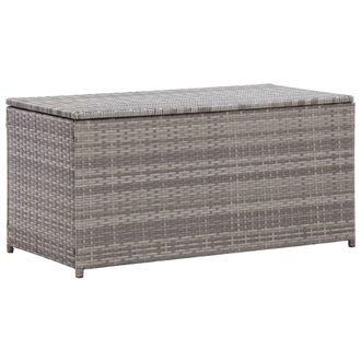 Berkfield Home Garden Storage Box Poly Rattan 100x50x50 cm Grey | Size: 100 x 50 x 50 cm