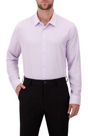 Report Collection Modern Fit Geometric Print 4-Way Stretch Button-Up Shirt in Lavender at Nordstrom Rack, Size 16.5