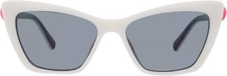 Betsey Johnson Smoke Cat Eye Ladies Sunglasses 10269710.LTS WHTSMK
