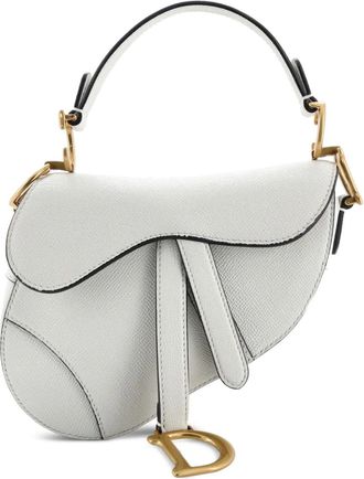Dior Saddle Handbag Leather Mini shoulder bag - Wit