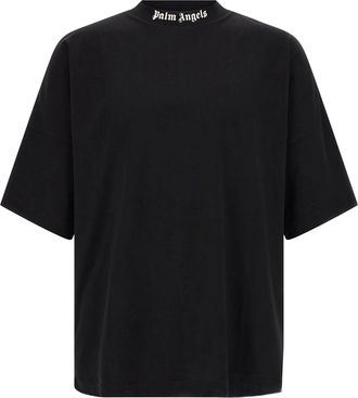 Palm Angels Off-White Cotton Oversized Gothic Logo T-Shirt