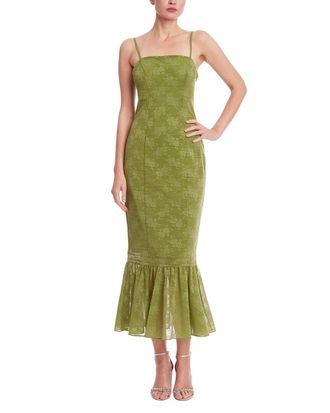 Badgley Mischka Tank Pencil Ruffle Hem Dress