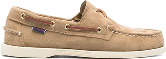 Sebago Beige Portland Artisan Suede Boat Shoes