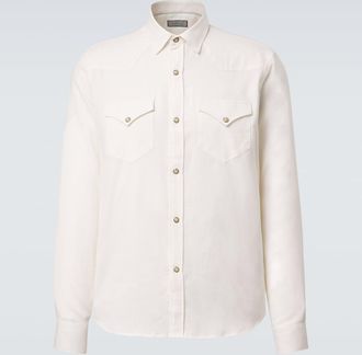 Canali Camicia in cotone e cashmere