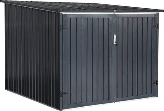 Sweeek Cobertizo para bicicletas de acero galvanizado con kit de anclaje, 4