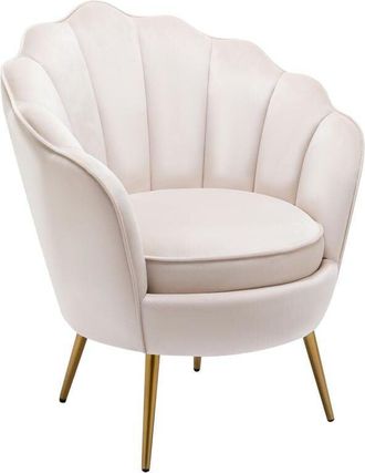 Vente-Unique Vente-unique - Poltrona conchiglia in Velluto Beige - lalea