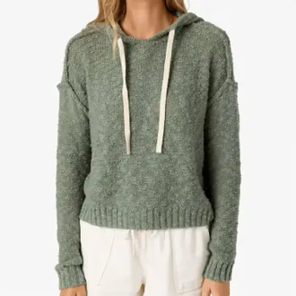 O'Neill Jayne Solid Knit Hoodie In Sea Spray