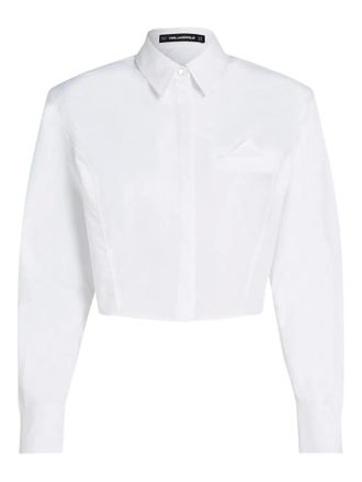 Karl Lagerfeld chest-pocket shirt - women - Organic Cotton - 40 - White
