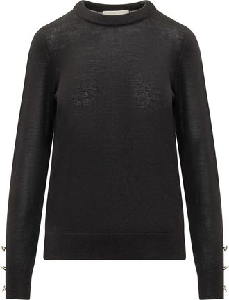 Michael Kors Merino Button Long Sleeve Sweater