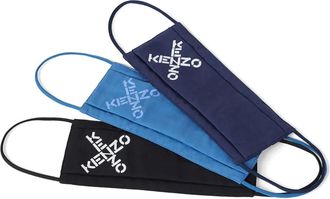 Kenzo Mascherine con logo (3 pezzi) - Blu