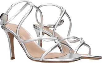 Gianvito Rossi Leather Stiletto Sandal - Silver