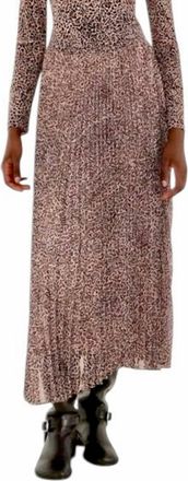 Farm Rio Baby Leopard Pleated Maxi Skirt In Pink