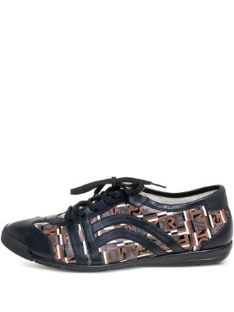 Ferragamo lace-up canvas sneakers - Brown