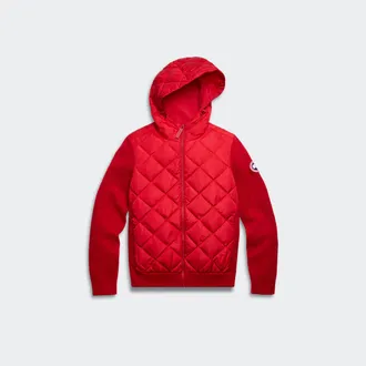 Canada Goose Chandail &agrave; capuchon en tricot matelass&eacute; HyBridgeMD (Femmes, Carmine Red, TG)