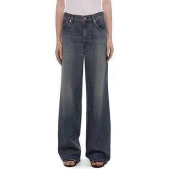 Helmut Lang Wardeobe Wide Leg Jeans in Tinted Vintage Blue at Nordstrom, Size 29