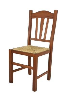 Tommychairs Tommychairs Silla Silvana En Haya Color Nuez Claro Y Asiento De Paja