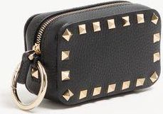 Valentino Garavani Charm Rockstud in vitello granato Donna NERO UNI