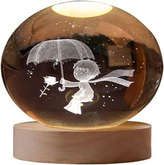 OEM Caja De M&uacute;sica - Esfera De Cristal 7 Cm Con Mecanismo Giratorio Y Led - Decoraci&oacute;n Interior - 1 Unidad
