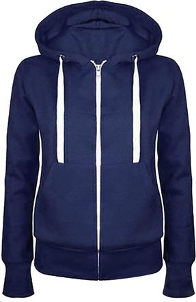 Generic Womens Hoodie, Womens Zip Up Hoodie Sports Jacket Lightweight Fleece Full Zipper Hooded Long Sleeve Sweatshirts with Pockets Drawstring Jumper Tops Na
